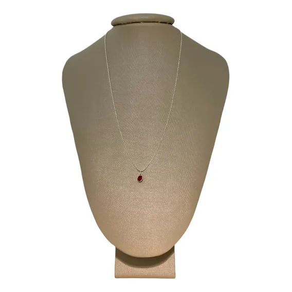 Colar Diamantado Prata 925 Zircônia Cor Rubi Foto 1