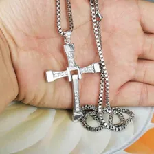 Colar Dominic Toretto Velozes E Furiosos Crucifixo Cor Prateado Foto mini 3