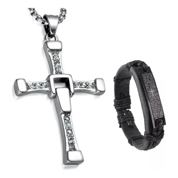 Colar Dominic Toretto Velozes E Furiosos Crucifixo Cor Prateado Foto 1