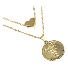 Colar Duplo Fisioterapia + Caixinha De Veludo Para Presente Cor Dourado-escuro Foto mini 1