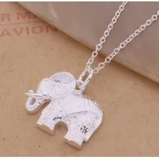 Colar Elefante Banhado Prata Presente Mãe Namorada Esposa Cor Prateado Foto mini 1