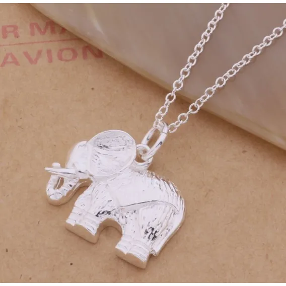 Colar Elefante Banhado Prata Presente Mãe Namorada Esposa Cor Prateado Foto 1