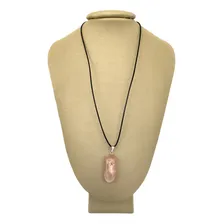 Colar Em Couro Grego E Prata Quartzo Rosa - P. Vecchio Foto  mini 1