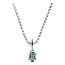 Colar Em Prata 925 Com Topázio Azul Natural Foto mini 1