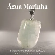 Colar Em Prata 925 Pedra Água-marinha Medalha Verdadeira Foto mini  2