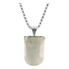 Colar Em Prata 925 Pedra Água-marinha Medalha Verdadeira Foto  mini 1