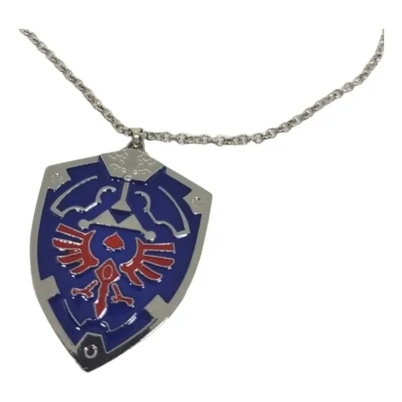 Colar Escudo De Legend Of Zelda Ocarine Of Time Link Cor Azul Foto 1