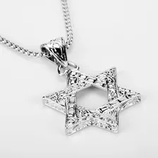 Colar Estrela De Belém Unissex Hexagrama Cor Prateado Foto mini 2