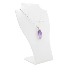 Colar Feminino Ametista Pedra Cristal Natural Folheado Cor Lilás Foto mini 1