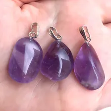 Colar Feminino Ametista Pedra Cristal Natural Folheado Cor Lilás Foto mini 4