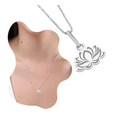 Colar Feminino Com Pingente Flor De Prata 925 Foto  mini 1