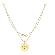 Colar Feminino Escrito Vov贸 Banhado Ouro 18k Cor Dourado Foto mini 1