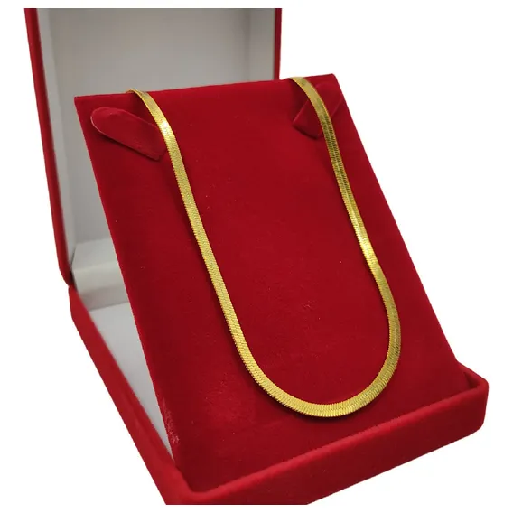 Colar Feminino Gargantilha Choker Laminada 40cm Tungstênio Cor Ouro 18k Foto 1