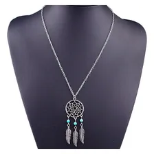 Colar Feminino Gargantilha Mandala Hippie Prateado Sonhos Foto mini 3