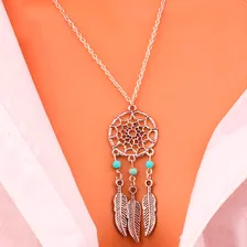 Colar Feminino Gargantilha Mandala Hippie Prateado Sonhos Foto mini 2