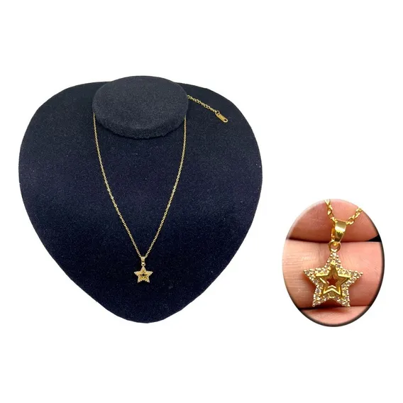 Colar Feminino Gargantilha - Semi-jóia Cor Dourado Foto 1