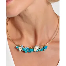 Colar Feminino Gargantinha Pedra Turquesa Sea Breeze Foto mini  3