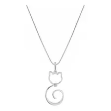 Colar Feminino Gatinho Prata 925 Cor Prateado Foto mini 1
