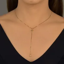 Colar Feminino Gravata Cruz Ponto De Luz Banhado A Ouro 18k Foto mini 2