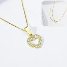 Colar Feminino Ouro 18k Folheado Filha Presente Aniversário Cor Colar Cristal Foto mini 3