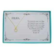 Colar Feminino Ouro 18k Folheado Filha Presente Aniversário Cor Colar Cristal Foto mini 2