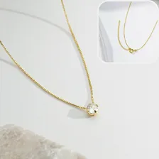 Colar Feminino Ouro 18k Folheado Sogra Presente Natal Cor Colar Pedra Foto mini 3