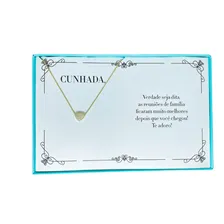 Colar Feminino Ouro18k Folheado Cunhada Presente Aniversário Foto mini 2