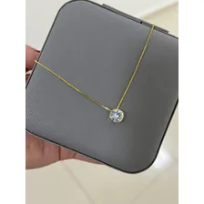 Colar Feminino Ponto De Luz Zircônia Folheado A Ouro18k Cor Dourado Foto mini  3