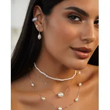 Colar Feminino Prata 925 Pingente De Pérola Cor Prateado Foto mini 2