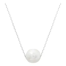 Colar Feminino Prata 925 Pingente De Pérola Cor Prateado Foto mini 1