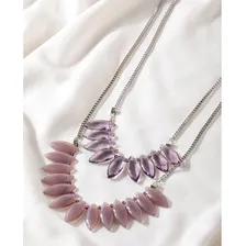 Colar Feminino Purple Prateado Foto mini  2