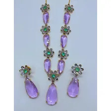 Colar Festa Madrinha Pedraria Lavanda Brcmaxi Semijoia Luxo! Foto mini 2