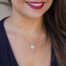 Colar Filhos Coração Casal Folheado A Ouro 18k Antialérgico Foto mini  3