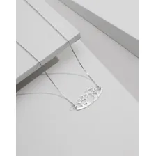 Colar Gargantilha Feminino Prata 925 Gato E Cachorro 45cm Foto mini  2