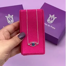 Colar Gargantilha Olho Grego Prata 925 Cor Prateado Foto mini 3