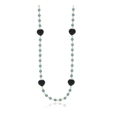 Colar Giuventi Romântica, delicada Coração Black Friday de 1m feito de ouro 18k - metal folheado a ouro 18k ou ródio e pedra natural azul Foto mini 1