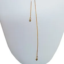 Colar Gravata Choker Escama Coração Verde Folheado Ouro Cor Dourado Foto mini 4