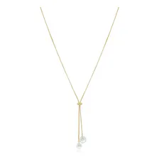 Colar Gravata Com Duas Zirc么nias Presente Fashion Banhado Foto mini 1