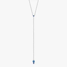 Colar Gravata Com Topázio Azul Em Prata 925 Foto mini 1