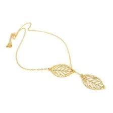 Colar Gravatinha Dourado Ou Prata Folha Foto mini 3
