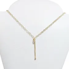 Colar Gravatinha Palito Folheado A Ouro 18k Dourado Semijoia Foto mini 1