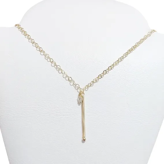 Colar Gravatinha Palito Folheado A Ouro 18k Dourado Semijoia Foto 1