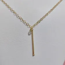 Colar Gravatinha Palito Folheado A Ouro 18k Dourado Semijoia Foto mini 2