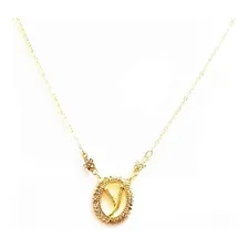 Colar Inicial Letra Y Cristal Folheado A Ouro 18k Foto mini 1