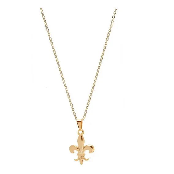 Colar Letras Flor De Lis Formatura Folheada A Ouro 18k. Cor Dourado Unidades Por Kit 1 Foto 1