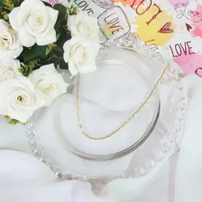 Colar Longo Elo Duplo Folheado Em Ouro 18k Foto mini  3