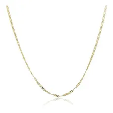Colar Longo Elo Duplo Folheado Em Ouro 18k Foto  mini 1