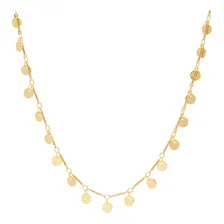 Colar Longo Medalhinhas Folheado A Ouro 18k Cor Dourado Foto mini 1