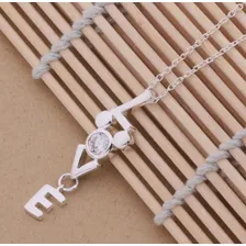 Colar Love Pedra Cristal Banhado Prata Presente Namorada Cor Prateado Foto mini 4