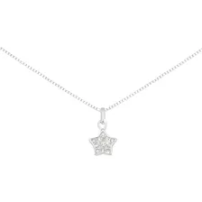 Colar Lummi Commerce Colares Estrela cravejada prata 925 de 45cm feito de prata 925 - prata 925 prata Foto mini 1